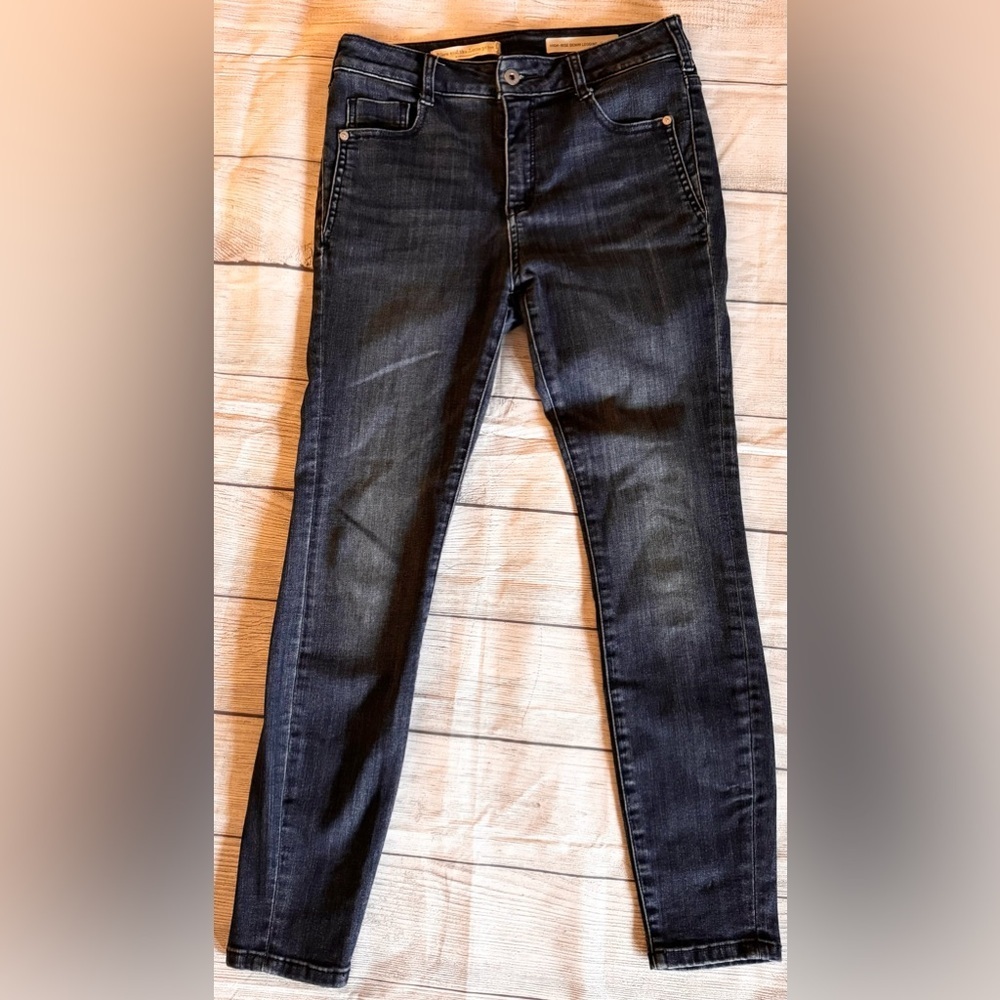 Pilcro Anthropologie High Rise Denim Legging Jeans Size 28 Dark Wash Skinny
